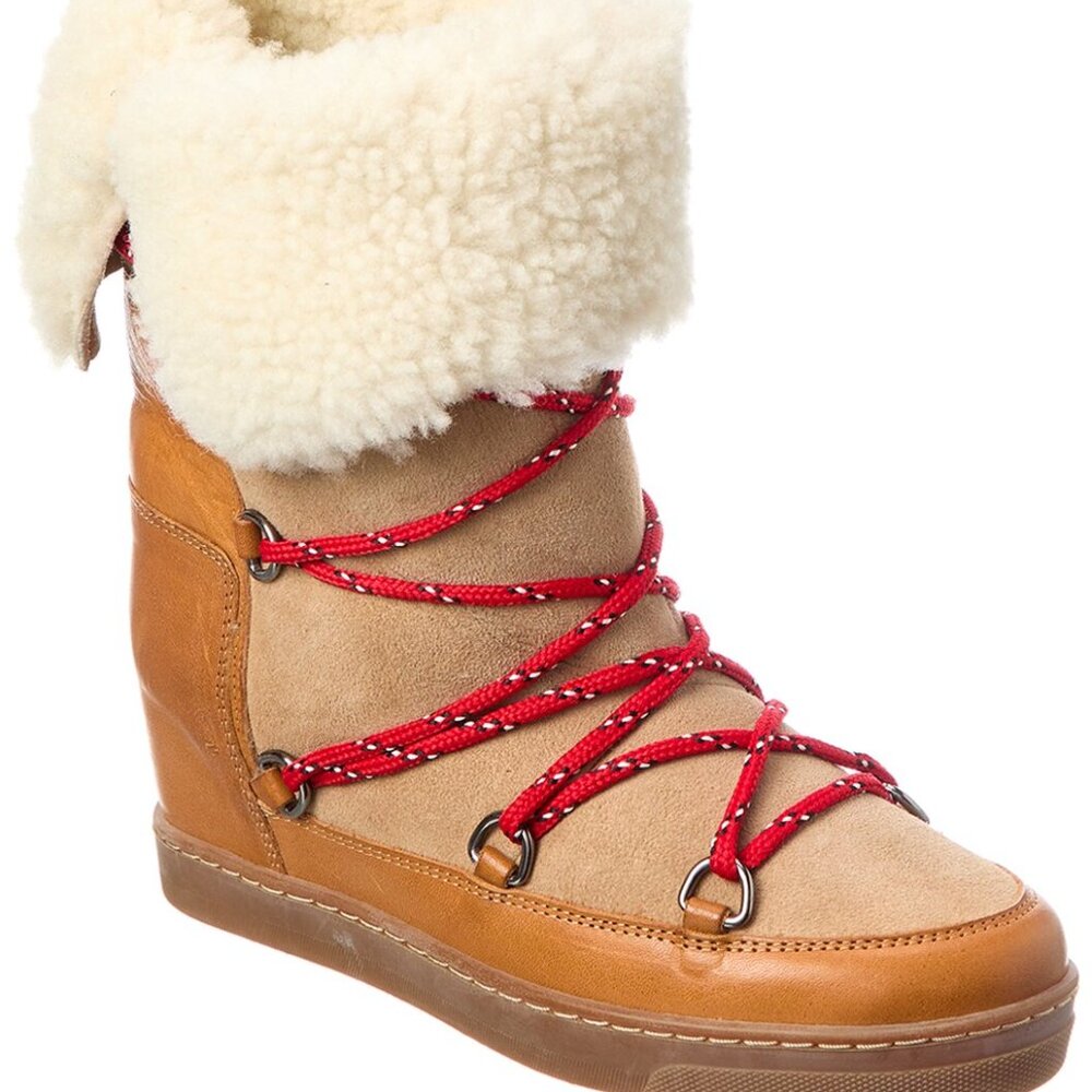 Isabel Marant Nowly Leather Shearling Boot